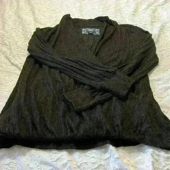 Maeve Anthropologie Rafaela Hacci Faux Wrap Womens Sweater Size‎ Small Gray Grey - Picture 6 of 7